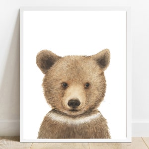 Woodland Animal Print, Baby Animal Print, Bear Print, Nursery Wall Art, Printable Animals Decor, Nursery Animal Print