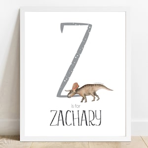 Personalized Name print ,Zuniceratops Dinosaur Printable, Name Dinosaur KIds Room Art, Custom Name, Nursery Decor,Bedroom Print, Name Sign