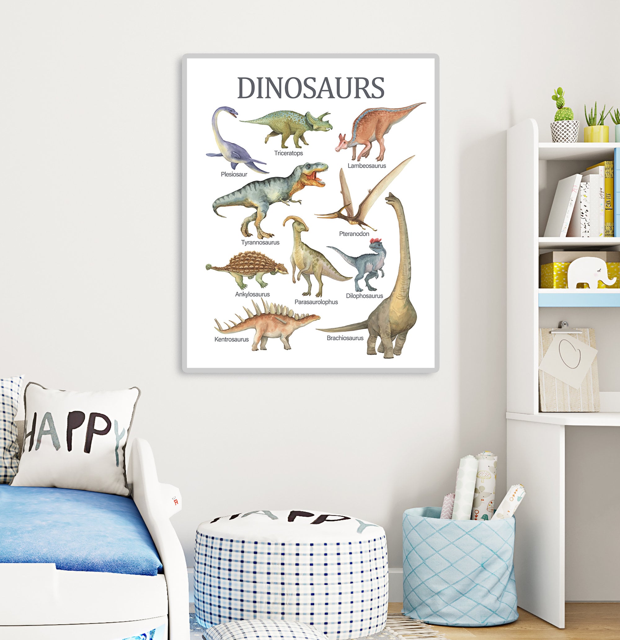 Outus Set Di 9 Poster Dinosauri Per Camera Bambini - Decorazioni Colorate Per Scuola E Casa - Foto 10