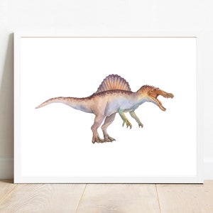 Spinosaurus Watercolor Print: Dinosaur Nursery Wall Art (Digital Download)