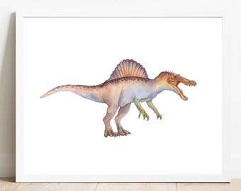 Dinosaur  Spinosaurus Watercolor Prints, Nursery Wall Art, Dinosaur Printables Wall Art,Nusery Decor, Kids Room Decor,boys room Wall decor