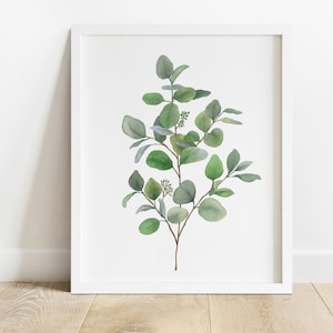 Eucalyptus  WAll Art, Watercolor Botanical Prints, Eucalyptus Print, Greenery Art, Living Room Wall Art, Eucalyptus digital download
