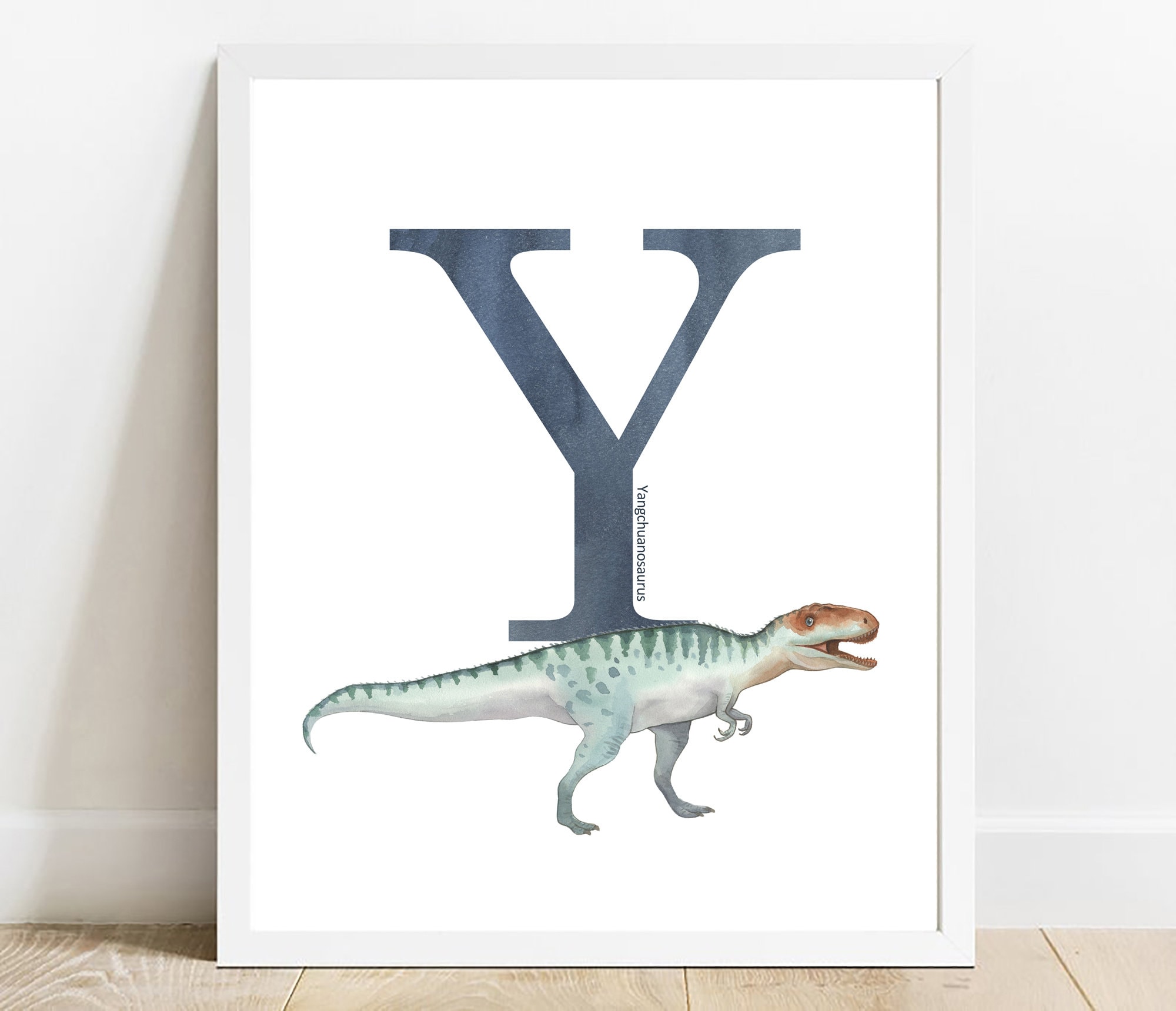 Letter Y Yangchuanosaurus Dinosaur Watercolor Print: Nursery Wall Art  (digital Download) - Etsy, image size:2000x1720