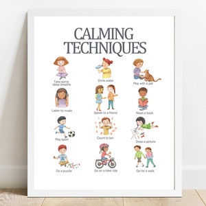 Set of 2 Calming Strategies, Feelings Poster, Educational Posters, Emotions Chart, Kids Room Deco, Homeschool Decor, Emotions poster, image 4