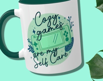 Gamer Girl Coffee Mug | Cozy Games Self Care Ceramic Cup