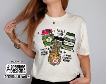 Pickle Lover Comfort Colors T-Shirt – Pickle Jar Graphic Tee, Pickle Phrases Shirt, Foodie Gift, Retro Pickle Shirt, Unisex Dill Pickle Tee