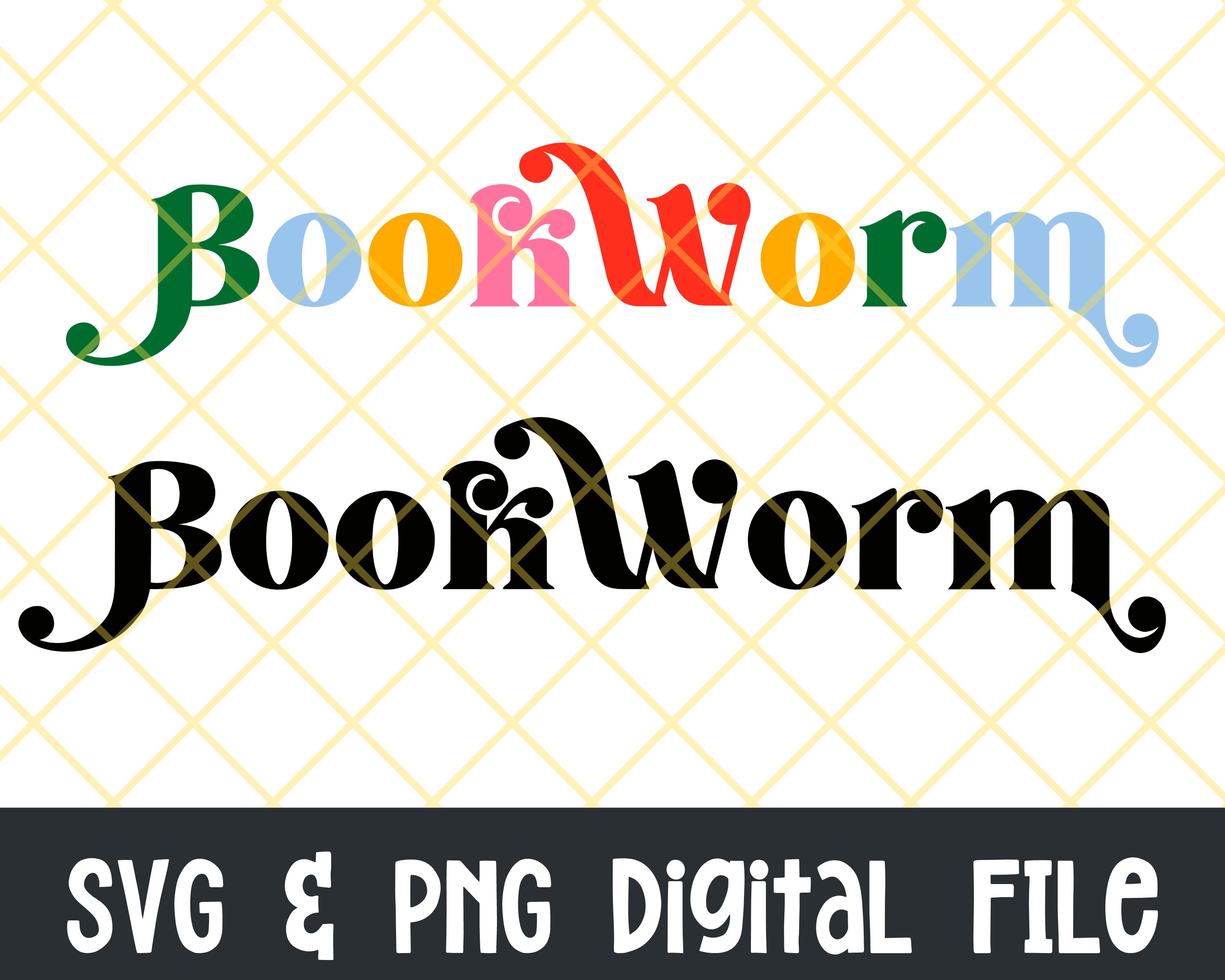Bookworm SVG and PNG Combo | Reader DIY Crafts (digital Download) - Etsy