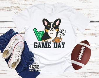 Corgi American Football Tee | Corgi Football Shirt | Tailgate Dog Shirt