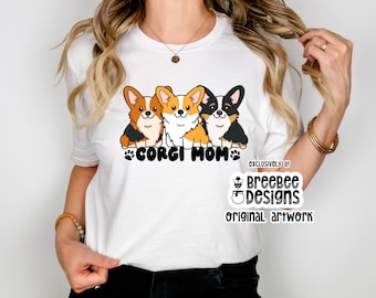 Corgi Mom Graphic Tee | Cute Dog Lover Shirt