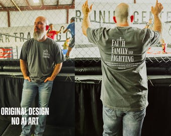 Faith Family Fighting Shirt | Nehemiah 4:14 Bible Verse Tee | Text Only Christian T-Shirt | Comfort Colors 1717 Pepper | PREORDER