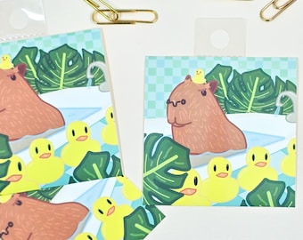 Capybara Sticker | Cute Kawaii Animal Vinyl Decal | Matte Waterproof Aesthetic Gift | Hydro Flask Sticker