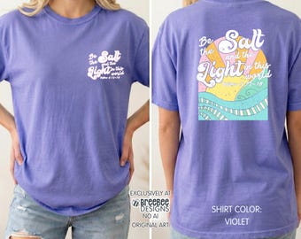 Salt and Light Retro Beach Matthew 5:13-16 Comfort Colors Jesus T-shirt