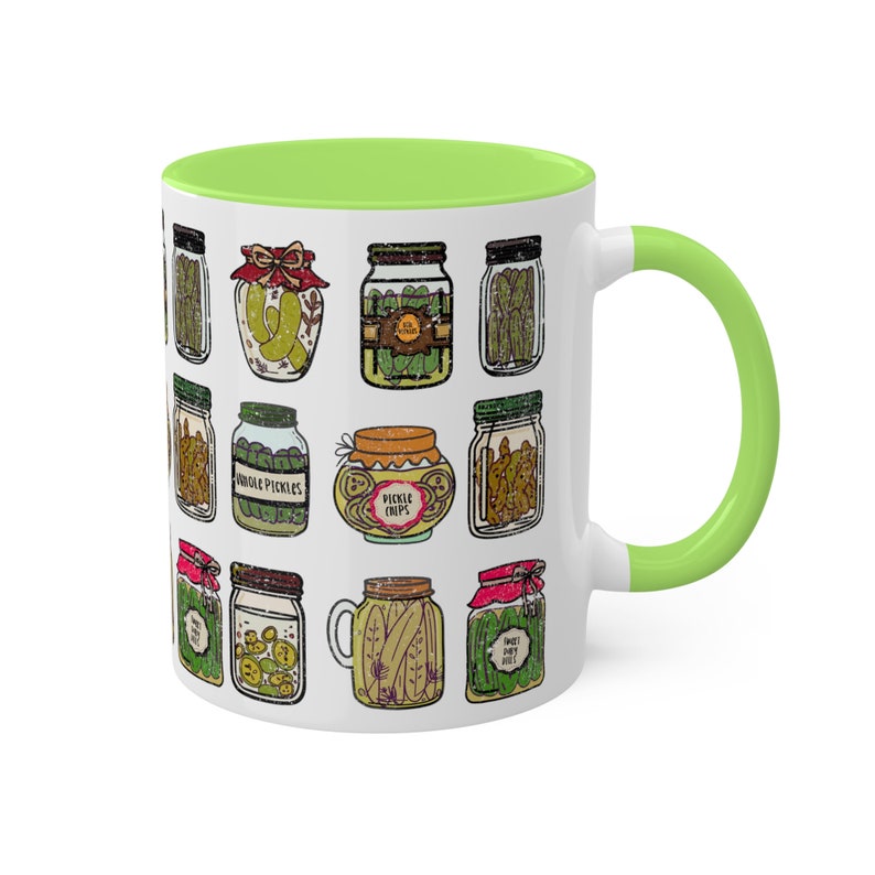 Pickle Jar Design Coffee Mug | Quirky Ceramic Foodie Cup Bild 9