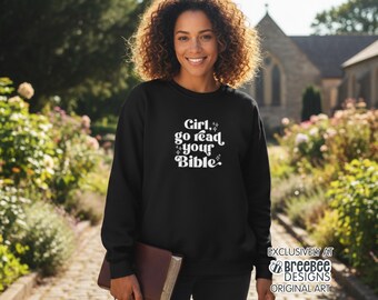 Bible Christian Embroidered Sweatshirt | Faith Scripture Jesus Crewneck