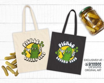 Pickle Lovers Club Tote Bag | Cotton Canvas Tote