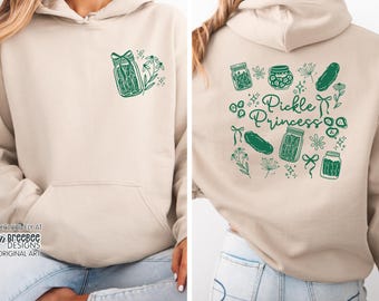 Pickle Princess Hoodie | Front and Back DTG Print