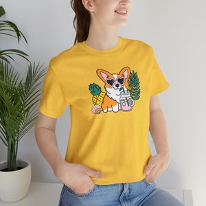 Summer Corgi Graphic Tee – Beach Dog, Pool Party Shirt image 7