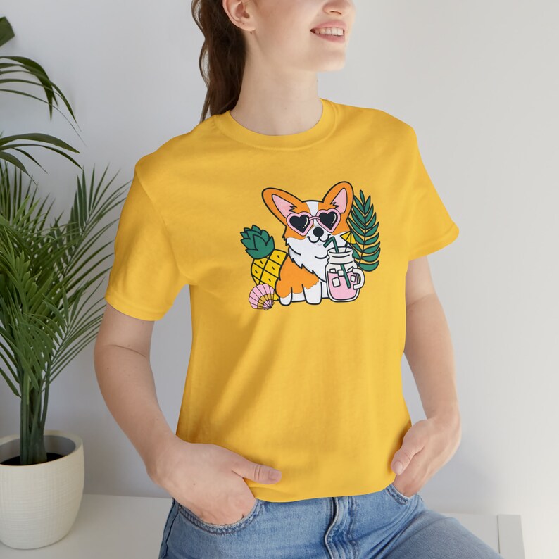 Summer Corgi Graphic Tee – Beach Dog, Pool Party Shirt image 7