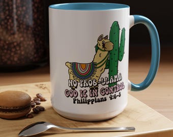 No Prob-Llama God Is In Control mug | Accent Coffee Mug 11oz 15oz