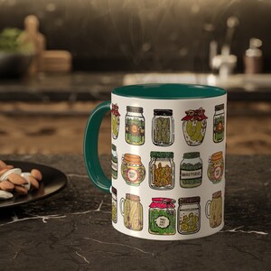 Pickle Jar Design Coffee Mug | Quirky Ceramic Foodie Cup Bild 4