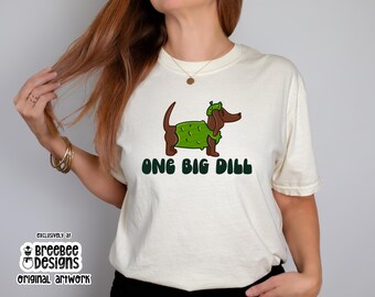 Dachshund Pickle Graphic Tee, Cute Wiener Dog Shirt, Funny Pickle tee, Dog Lover Gift, Big Dill Tee, Comfort Colors, Hotdog Dog Shirt