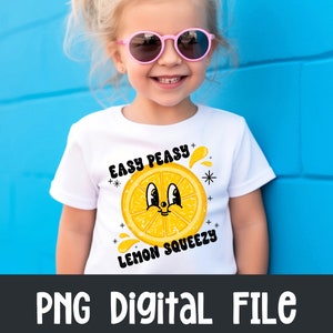 Lemon Easy Peasy Lemon Squeezy PNG | Retro Food | Lemon Sublimation Graphic | Direct to Garment Printable | Cute Food Art