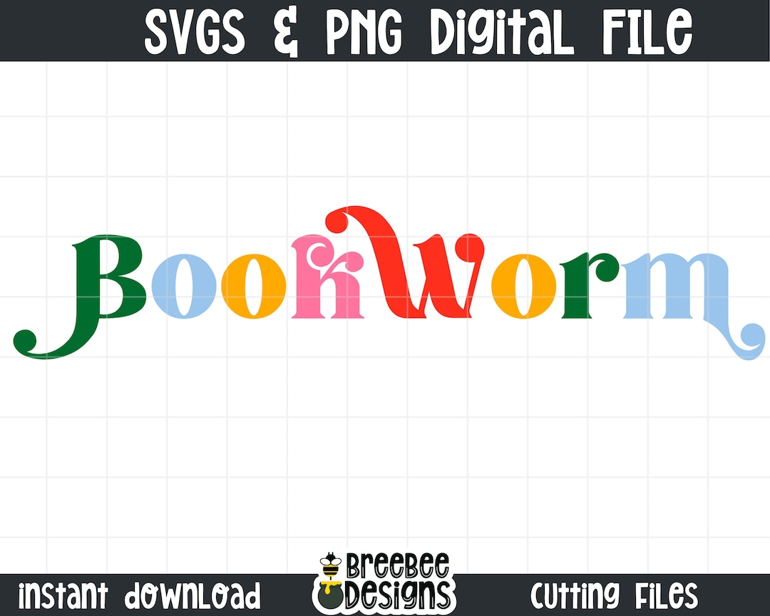 Bookworm SVG and PNG Combo | Reader DIY Crafts (digital Download) - Etsy