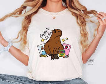 Capybara Teacher Graphic Tee - Educator Comfort Colors T-shirt