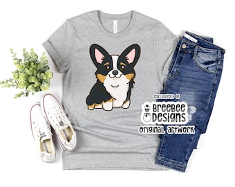 Tri-Color Corgi Graphic T-Shirt | Corgi Lover Gift