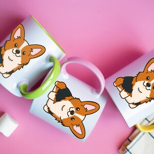 Pembroke Corgi Coffee Mug | Red Tri-Color | Corgi Owner Gift | Cute Dog Kitchenware | Ceramic Cup | Corgi Lover Gift