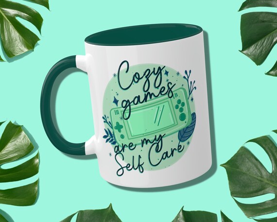 Gamer Girl Coffee Mug | Cozy Games Self Care Ceramic Cup