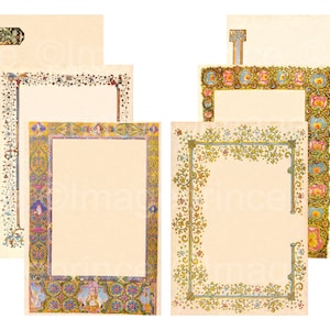 Medieval journal pages, digital paper, set of 6 for junk journal, card-making, collage, stationery, Instant download