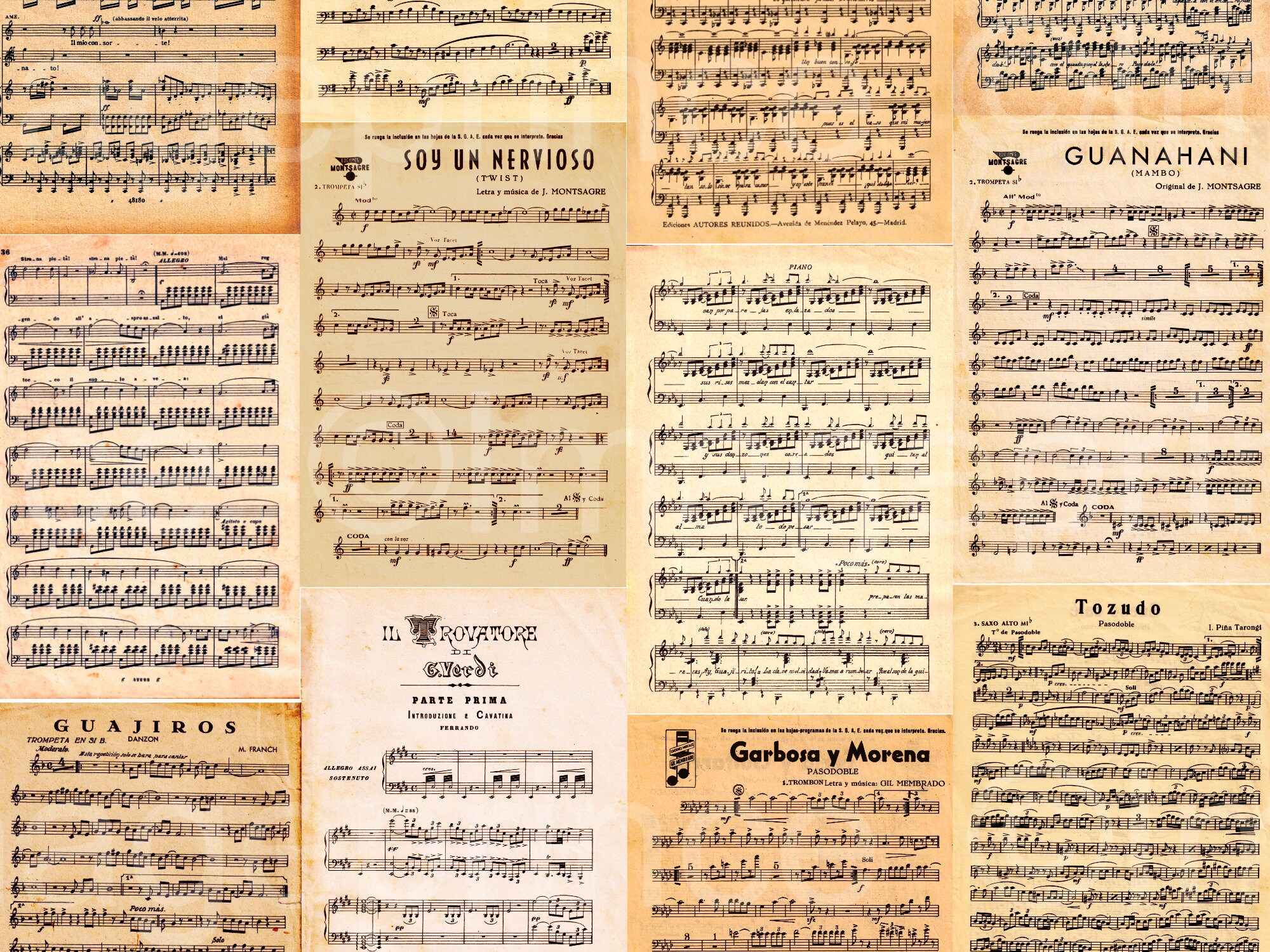 Sheet Music Printable, Manuscript Pages, Digital Paper, Instant ...