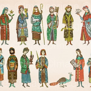 Clipart chiffres de la Bible, 13 fichiers PNG, clipart religieux, costumes de l'ère biblique, clipart journal biblique, téléchargement immédiat, usage Commercial autorisé