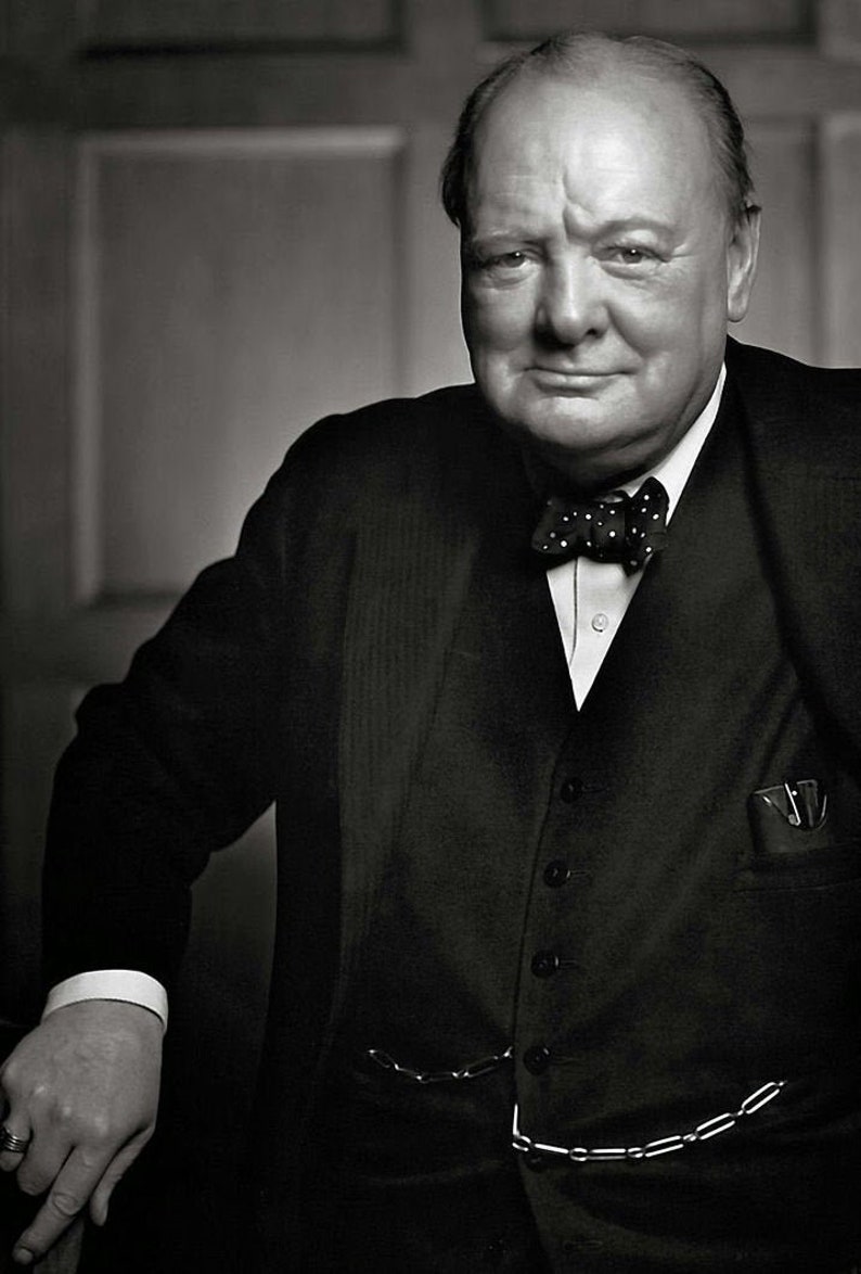 Winston Churchill Picture World War 2 British Prime Minister | Etsy