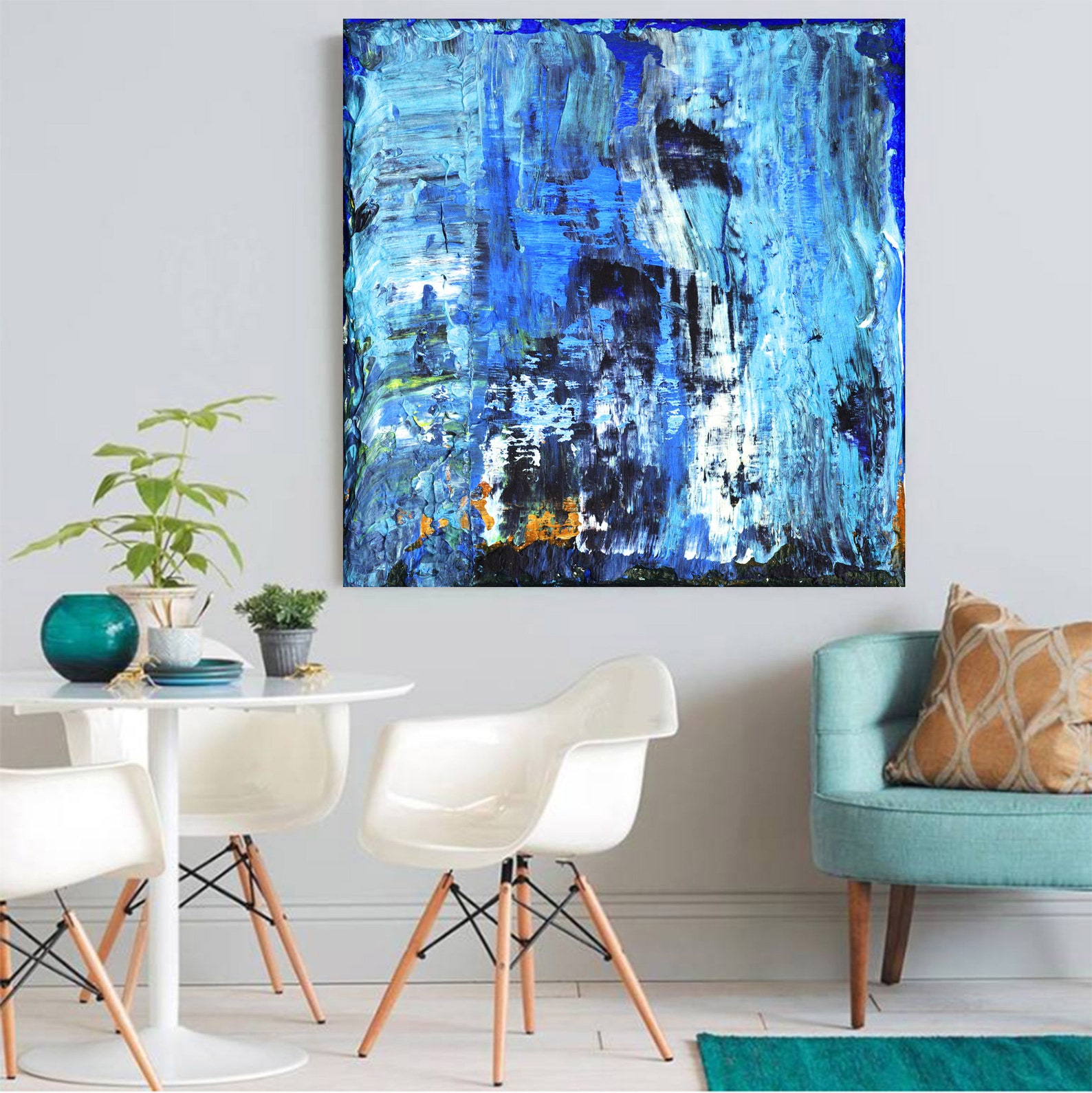 Blue Abstract Art Print, Blue Wall Decor, Blue Abstract Art, Large