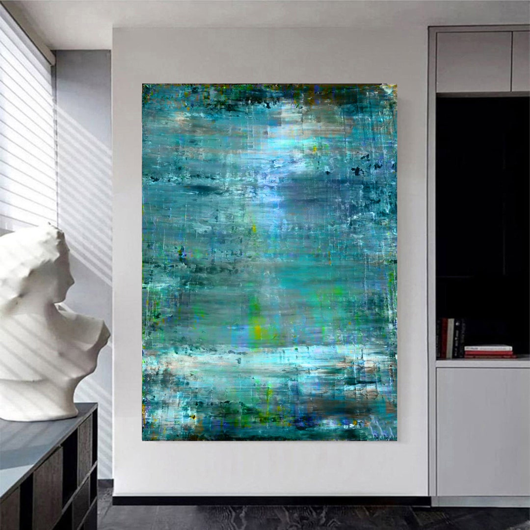 Mint Blue Abstract Art Print of Original Painting Gerhard Etsy