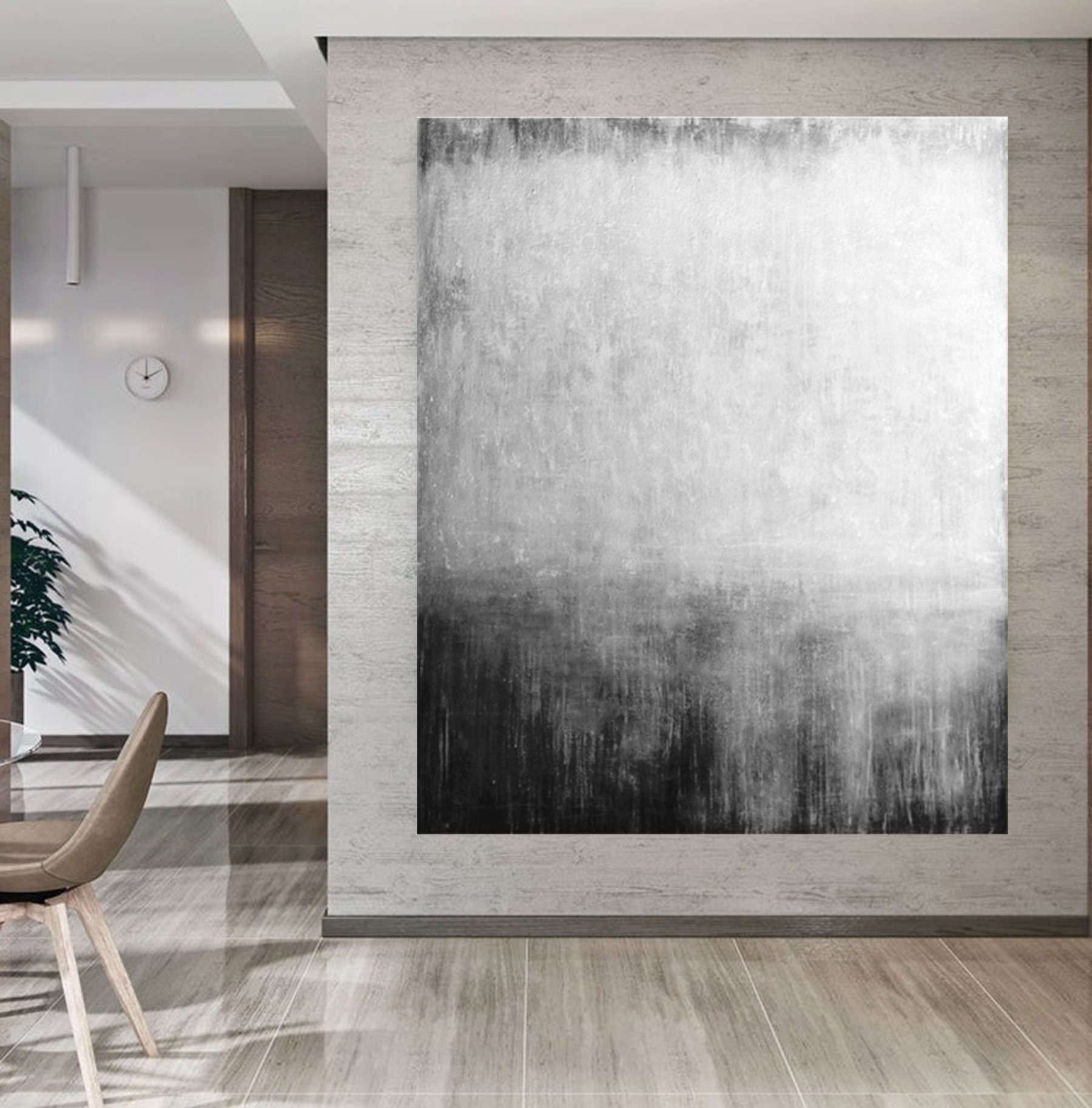 Grey White Painting, Original Art, Grey White Abstract Art, Acryl