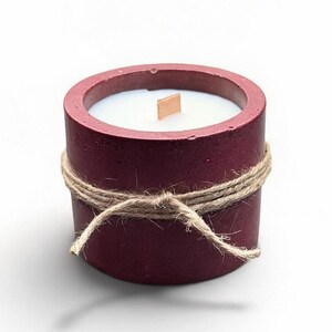 Cranberry Red Hand-cast Concrete Soy Candle| Autumn Inspired Fragrances | Reusable Vessel | Gift-Boxed | Concrete Planter