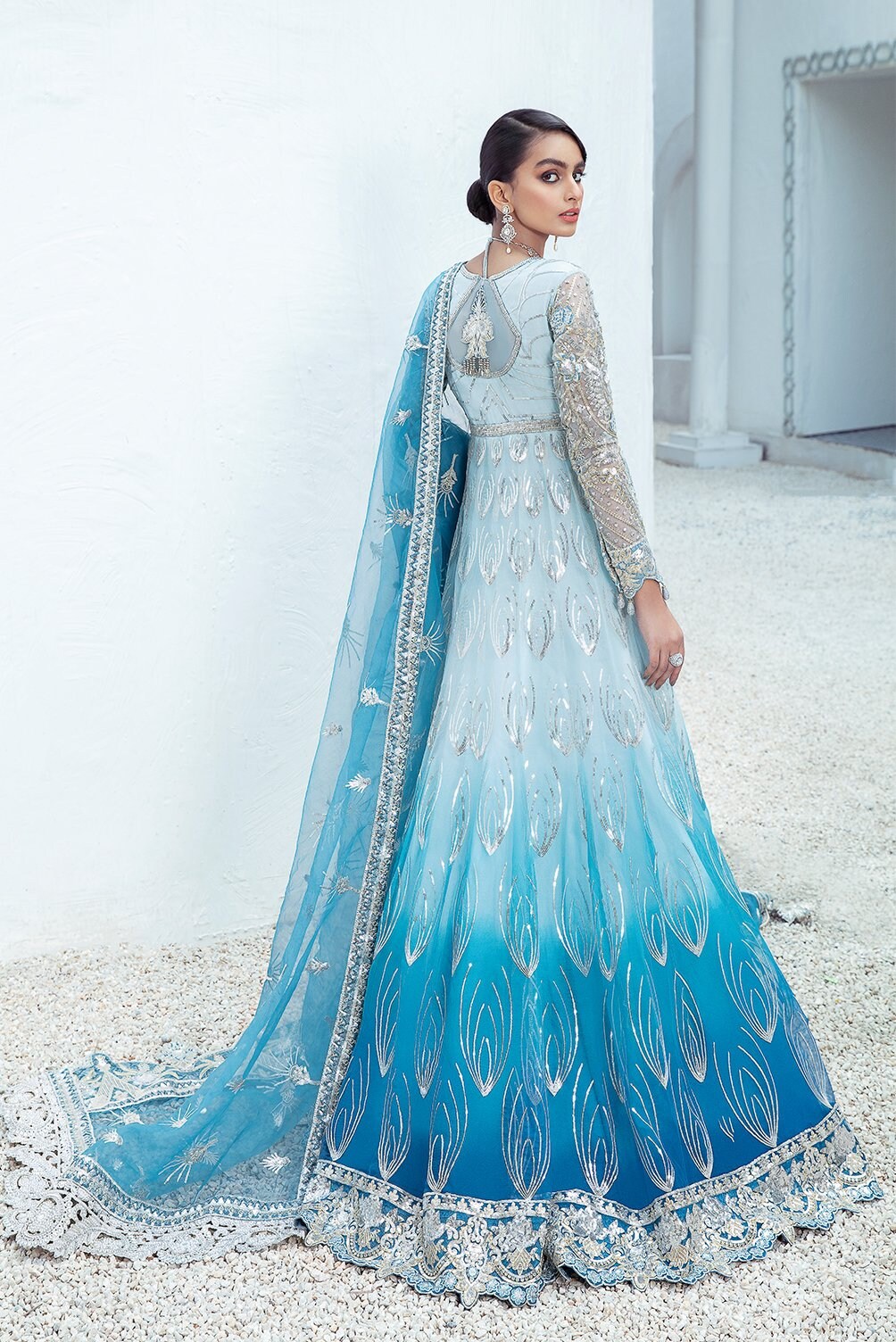 sky blue indian gown