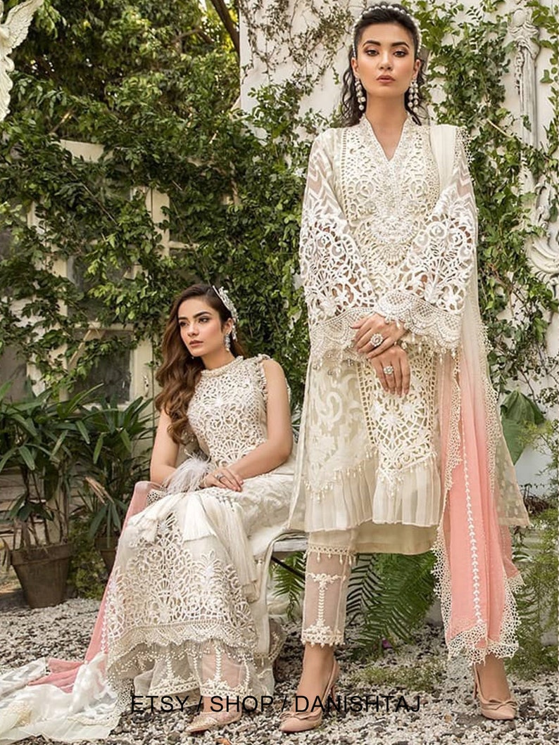 Pakistani dress chikankari luxury dress with all over and embroidery Indian Desi bridal and wedding outfit partywear.