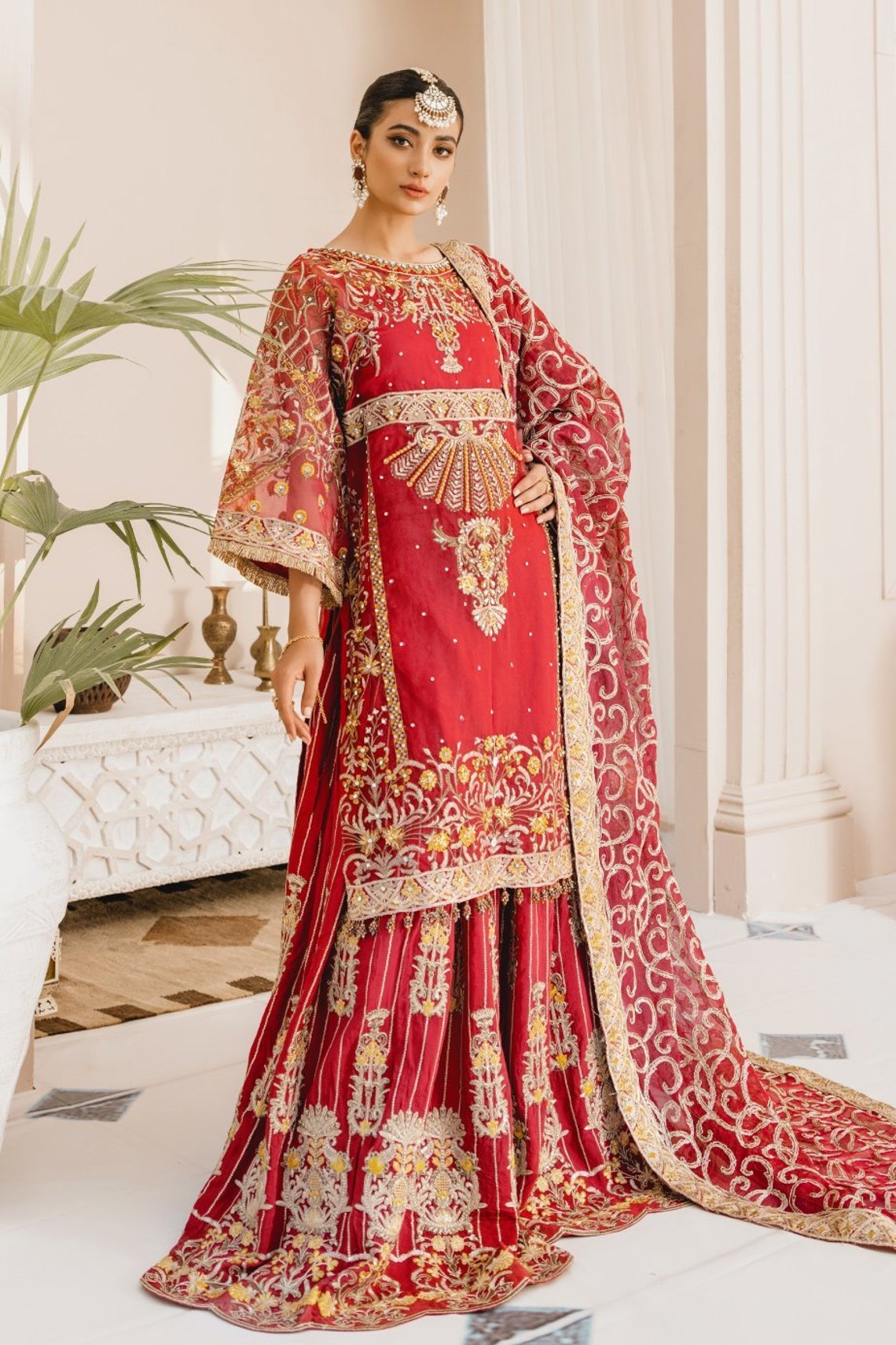 Red Bridal dress for Indian and Pakistani brides wedding and image 3