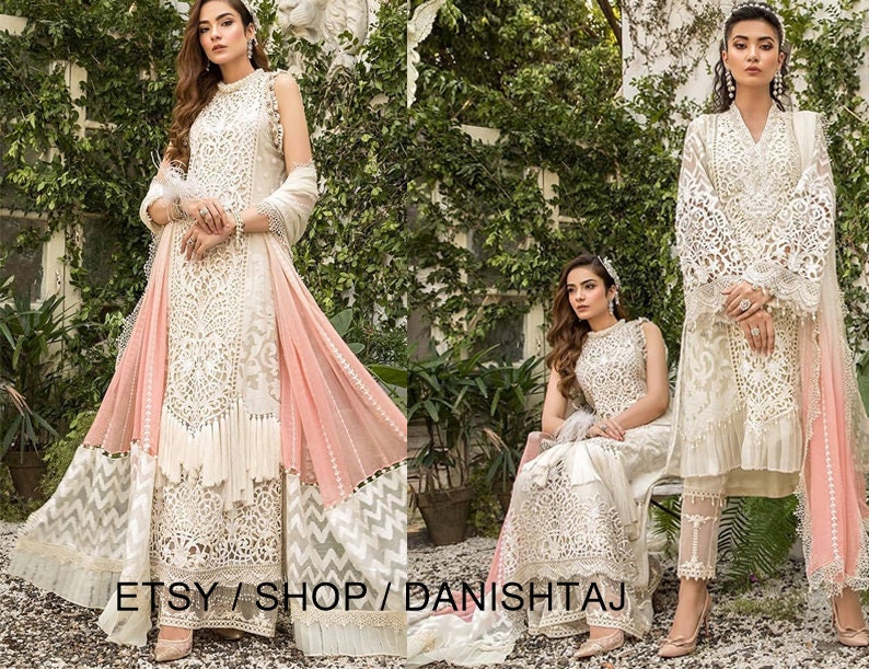 Pakistani dress chikankari luxury dress with all over and embroidery Indian Desi bridal and wedding outfit partywear.