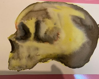 das Totenkopf Aquarell (suluboya/acquarelli)