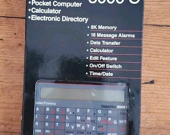 Vtg 1987 SelecTronics DataStor 8000c Pocket Computer Calculator Electronic Directory Vintage