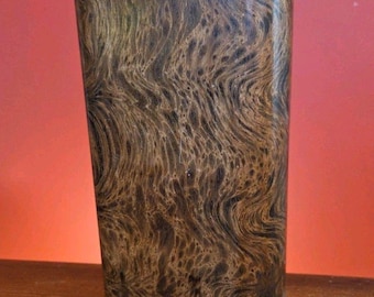 Vtg Large Carved Palm Wood Organic Vessel Container Leopard Burl MCM