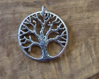Sterling Silver .925 Tree of Life Circle Necklace Bracelet Pendant Charm