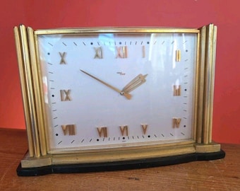 I960's IMHOF Swiss 15 Jewels Gilt Brass Manual Winding 8 Day World