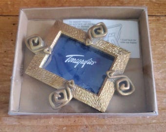 Vintage Terragrafics Micro Mini Gold Tone Spiritual Photo Picture Frame 1993