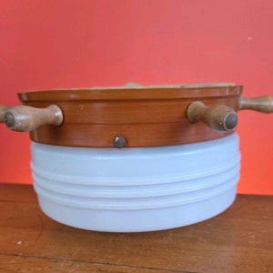 Vtg Glass Ships Wheel Ceiling Light Fixture Nautical  8.5" 2 Sockets UNTESTED